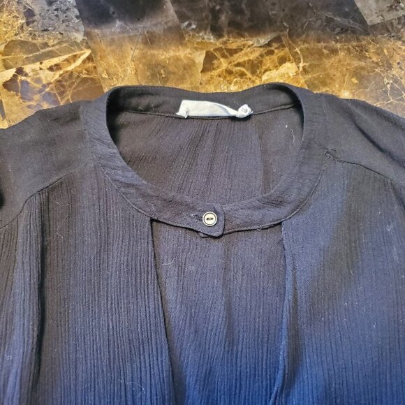 Lush Nordstrom XS Choker Collar Plunge Button Front Top Black Long Sleeve Event - Picture 10 of 10